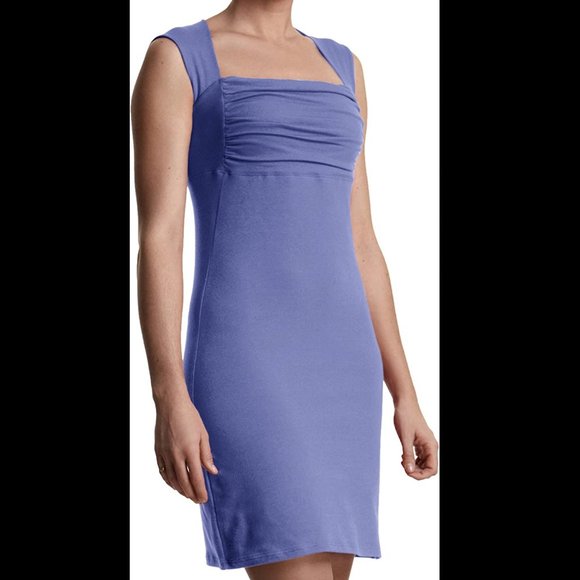 FIG Las Vegas cotton dress NWOT L (but fits like M), Made in Canada, Periwinkle - Picture 1 of 3